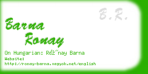 barna ronay business card